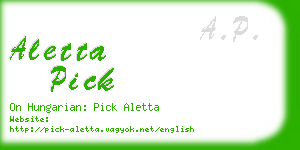 aletta pick business card